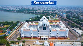 Telangana Secretariat of Hyderabad India Drone View 4K