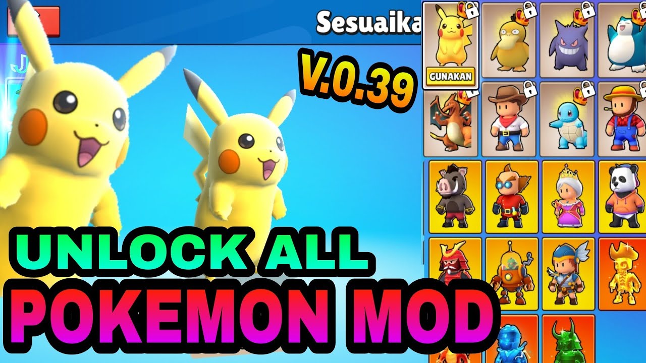 Stumble Guys x Pokemon MOD APK v0.39 (Special Skins,Unlocked Skins) -  Apkmody