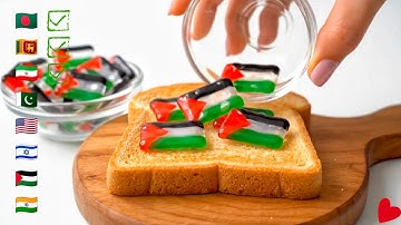 Flags Melt Like Butter 🇮🇳🇵🇸🔥 | AI Toast Spread ASMR | What
