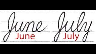 筆記体で書こう June July In Cursive Youtube