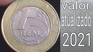 1 real 1999. valor atualizado 2021