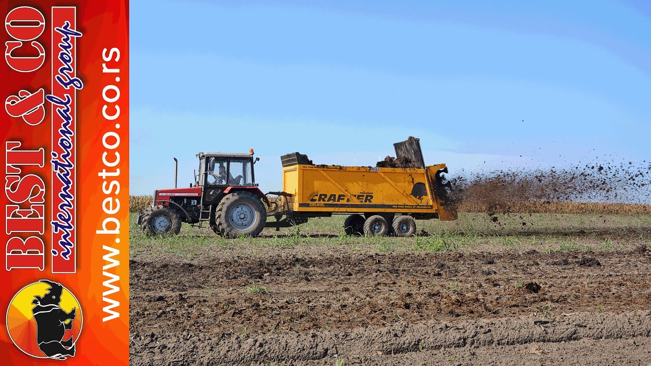 Rasturanje stajnjaka (domet 20m) sa Celikel Crafter prikolicom - Manure spreading