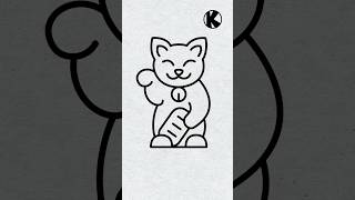 simple drawing Lucky Cat #shorts #simpledrawing #simpledraw #drawing #cat #lucky #luckycat