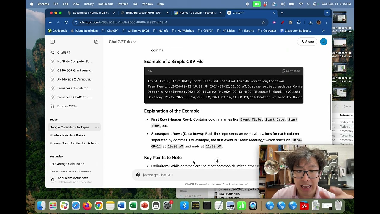 Use ChatGPT to Populate your Google Calendar with All Work Events