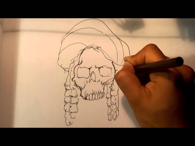 Stoner Skeleton Pen Drawing By Sarah Klein  absoluteartscom