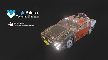 Cyberpunk Car 3D Model - LigidPainter Timelapse
