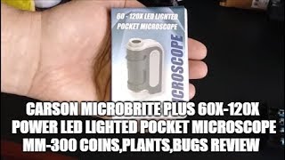 Carson Optical MM-300 Microbrite Plus 60X-120X LED Lighted Microscope Magnifier 