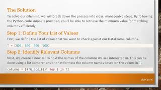 Efficiently Find the Minimum Value in a Pandas DataFrame Column Based on Conditions