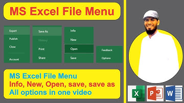 Ms Excel part # 2 | Excel File Menu all parts | MSExcel | MS Excel Tutorial for Beginners to advance