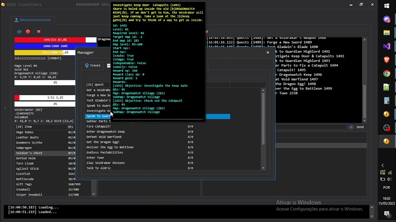 Adventure Quest 3D BOT (Clientless)
