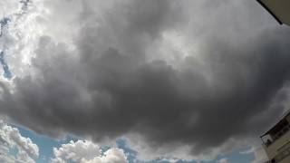 A short video showing how clouds slowly fill the sky and until it
starts raining.