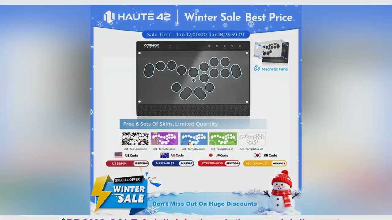 Haute42 Magnetic Stickless Arcade Controller Keyboard C16-S Hitbox Leverless Controller For PC/PS4/P