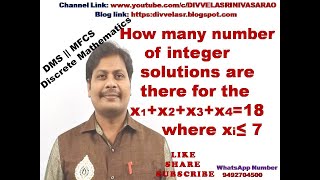 Find the number of non negative integral solutions for the equation || Permutations and Combinations