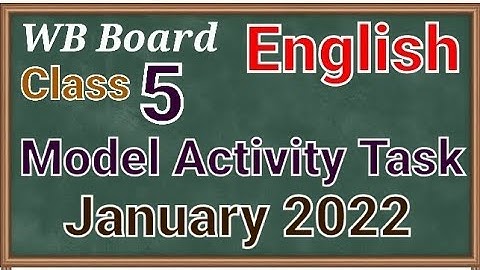 class 5,English, Model Activity Task, January 2022 #wbbse