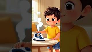 Don’t Touch Hot Iron! Kids’ Safety Warning