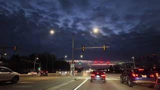 Driving from Pleasant Prairie WI to Chicago IL via I-94E/US Hwy 41 during the dusk & evening