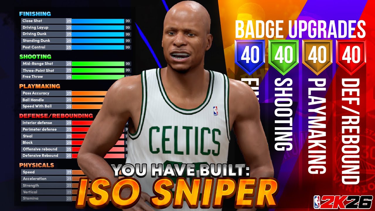 RAY ALLEN BUILD WITH 90 3 BALL IS UNSTOPPABLE IN NBA 2K26! BEST SHARPSHOOTER BUILD