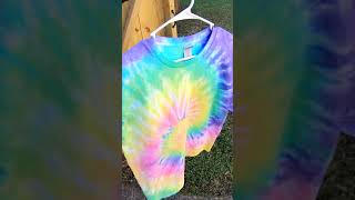 Pastel Six Color Rainbow Spiral Tie-Dye Tee Start To Finish