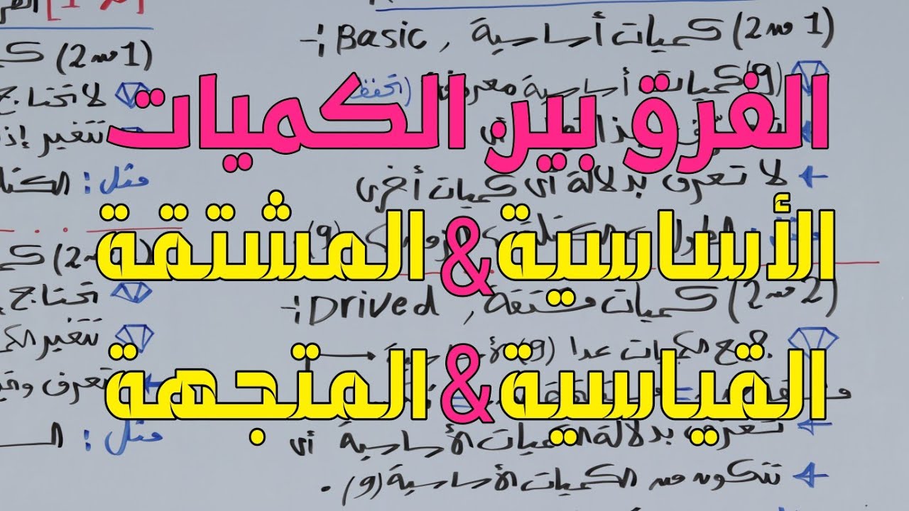 فيزياء تانية ثانوي المنهج الجديد: محاضرة(09)صيغة أبعاد الكميات الأساسية(01)تصنيف الكميات الفيزيائية