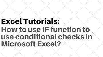 How to use IF function to use conditional checks in LibreOffice Calc/ OpenOffice/ Microsoft Excel?