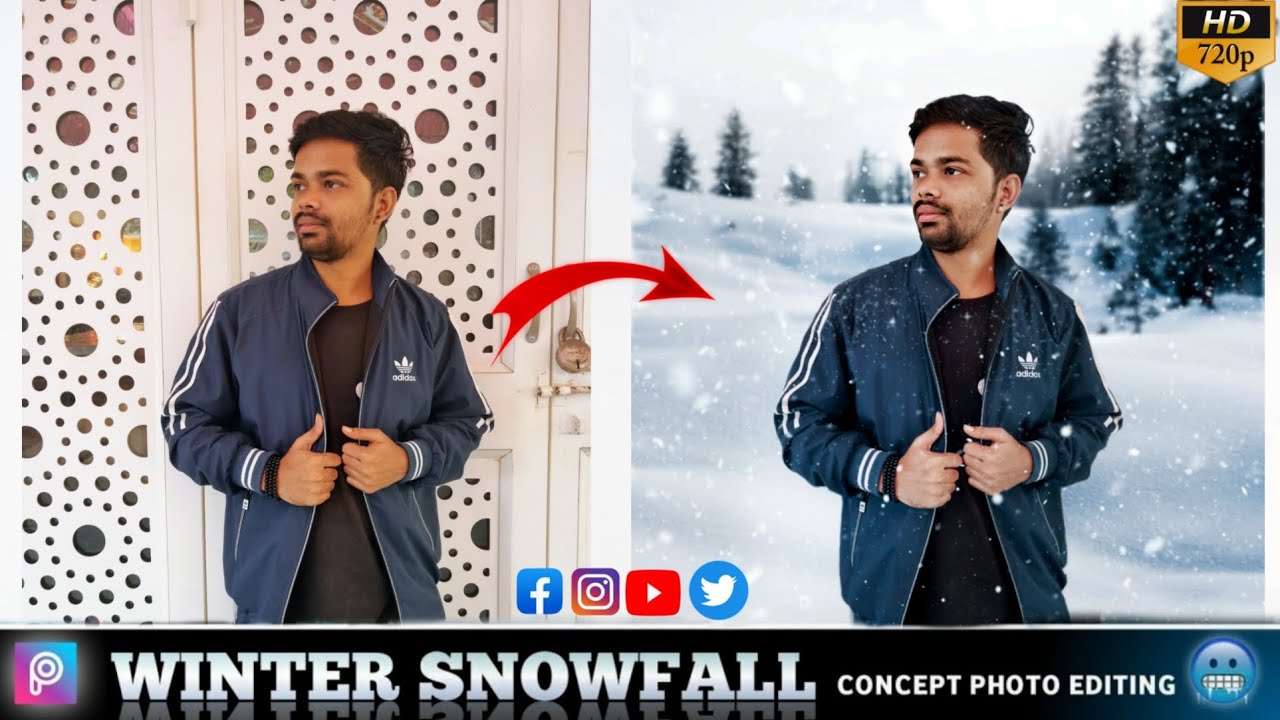 Snowfall 🥶 Photo Editing In Mobile | Mobile PicsArt Photo Editing | New Photo Editing In PicsArt