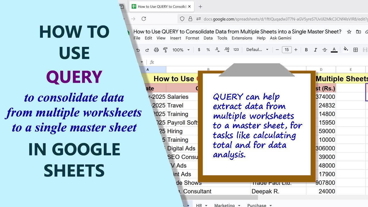 Google Sheets | QUERY | Function | Get Data from Multiple Sheets ...