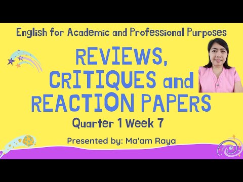 Video: Ce înseamnă reacția Paper Review critica?