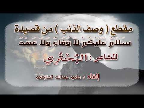مقطع وصف الذئب من قصيدة البحتري ( سلام عليكم لا وفاء ولاعهد )