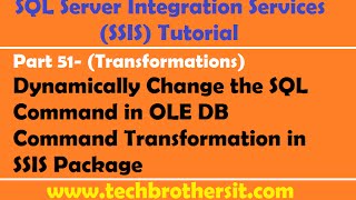 SSIS Tutorial Part 51-Dynamically Change the SQL Command in OLE DB Command Transformation Profile