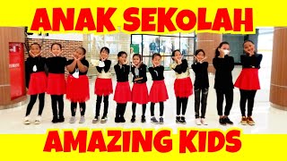 ANAK SEKOLAH Line Dance | Choreo by Wenarika Josephine (INA) | Demo by AMAZING KIDS DANCE