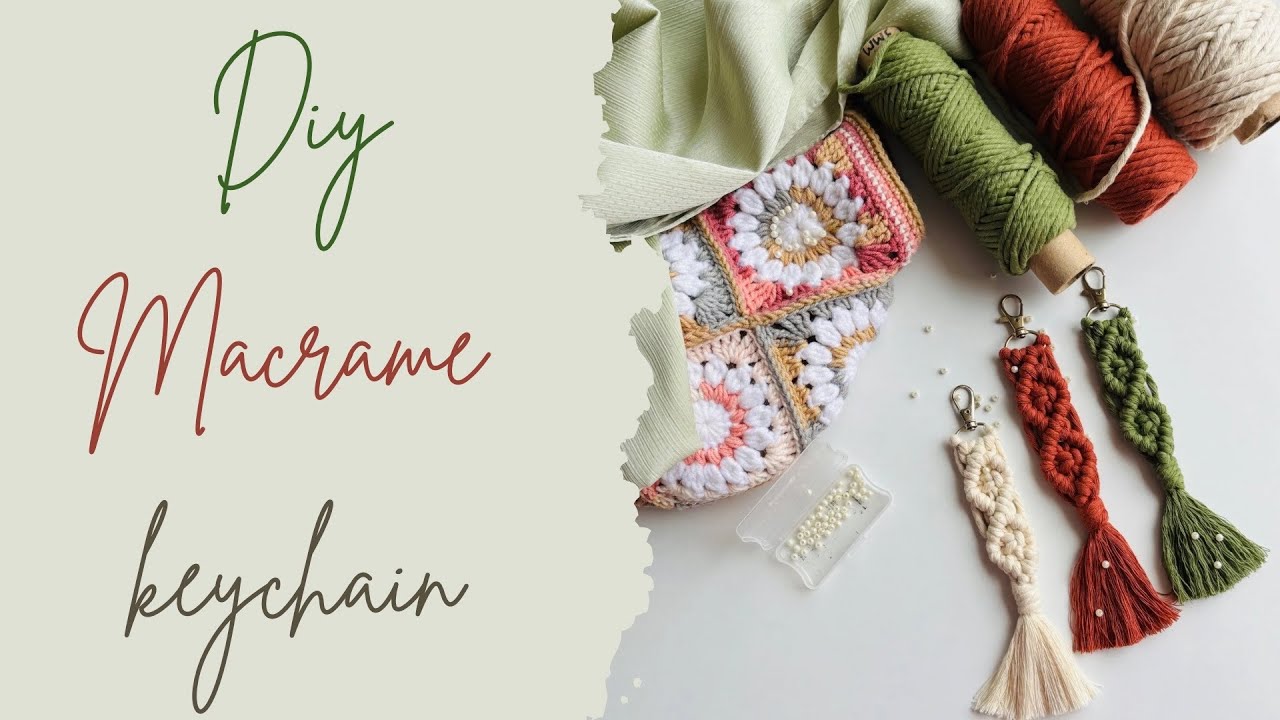 Video Macrame Keychain MACRAME KEYCHAIN DIY TUTORIAL - easy step by step tutorial for ...