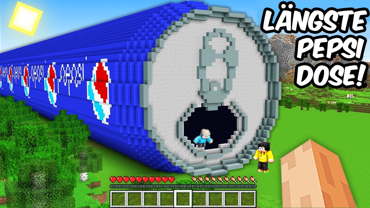 Meine Freunde finden die LÄNGSTE PEPSI DOSE in Minecraft! - YouTube