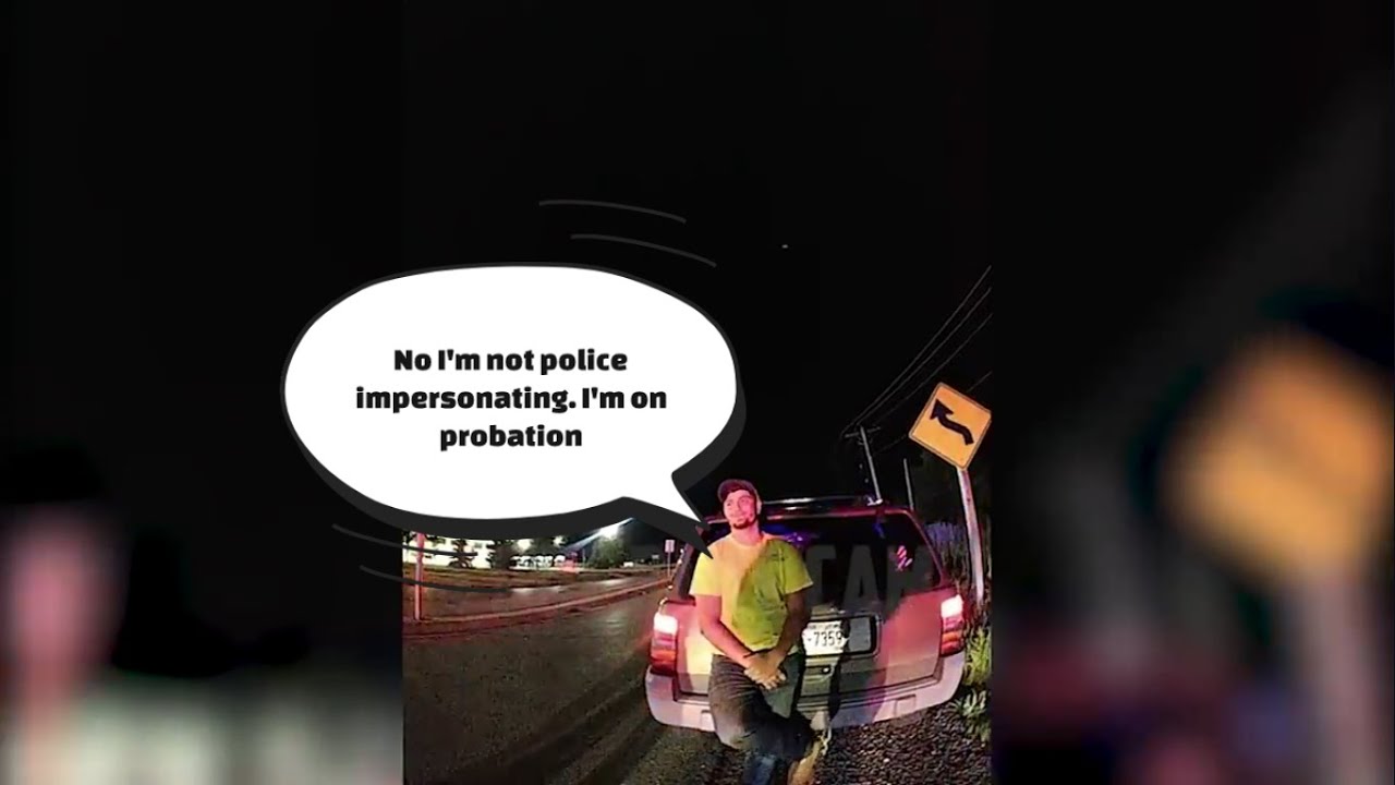 Police impersonator tries to pull over real police - YouTube