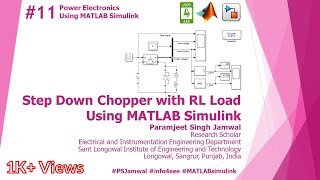 Step Down Chopper with RL Load Using MATLAB Simulink #11 | Power Electronics | P S Jamwal | INFO4EEE