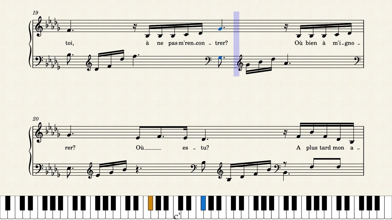 Au revoir mon amour – Zélie : Partition piano/chant facile