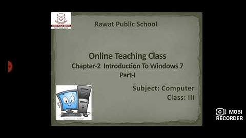 Computer I Class 3 I Ch- 2 Introduction to Windows 7 I Part 1
