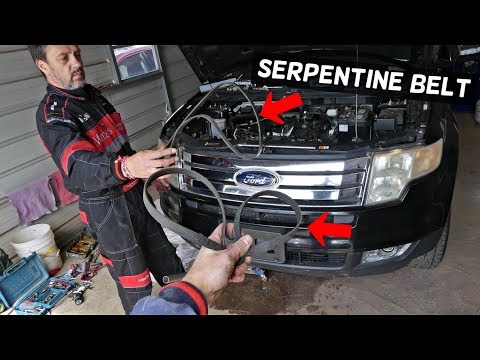 FORD EDGE SERPENTINE BELT REPLACEMENT REMOVAL. LINCOLN MKX