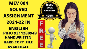 MEV 004 SOLVED ASSIGNMENT 2021-22 IN ENGLISH