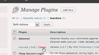 WordPress Maintenance - delete old plugins
