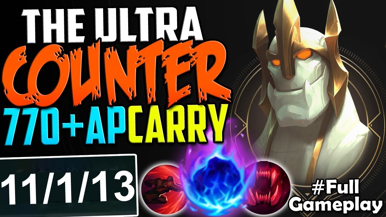 ULTRA CHO COUNTER 770+AP INSANE CARRY New Runes Galio vs Cho'Gath