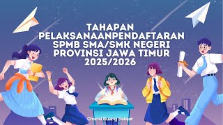 CARA DAFTAR SPMB  SMA/SMK Negeri Jawa Timur 2025/2026 – Lengkap & Terbaru!