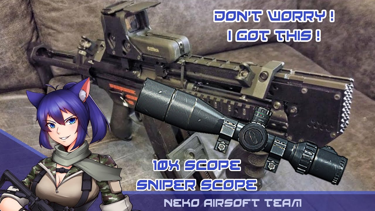 [Neko Team] HK MP5 SwordFish Airsoft With 10x Sniper Scope In CQB Airsoft Field