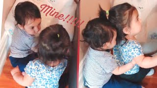 Cute babies are playing over the sofa // Brother Sister love ❤️ cute little fight 🥰