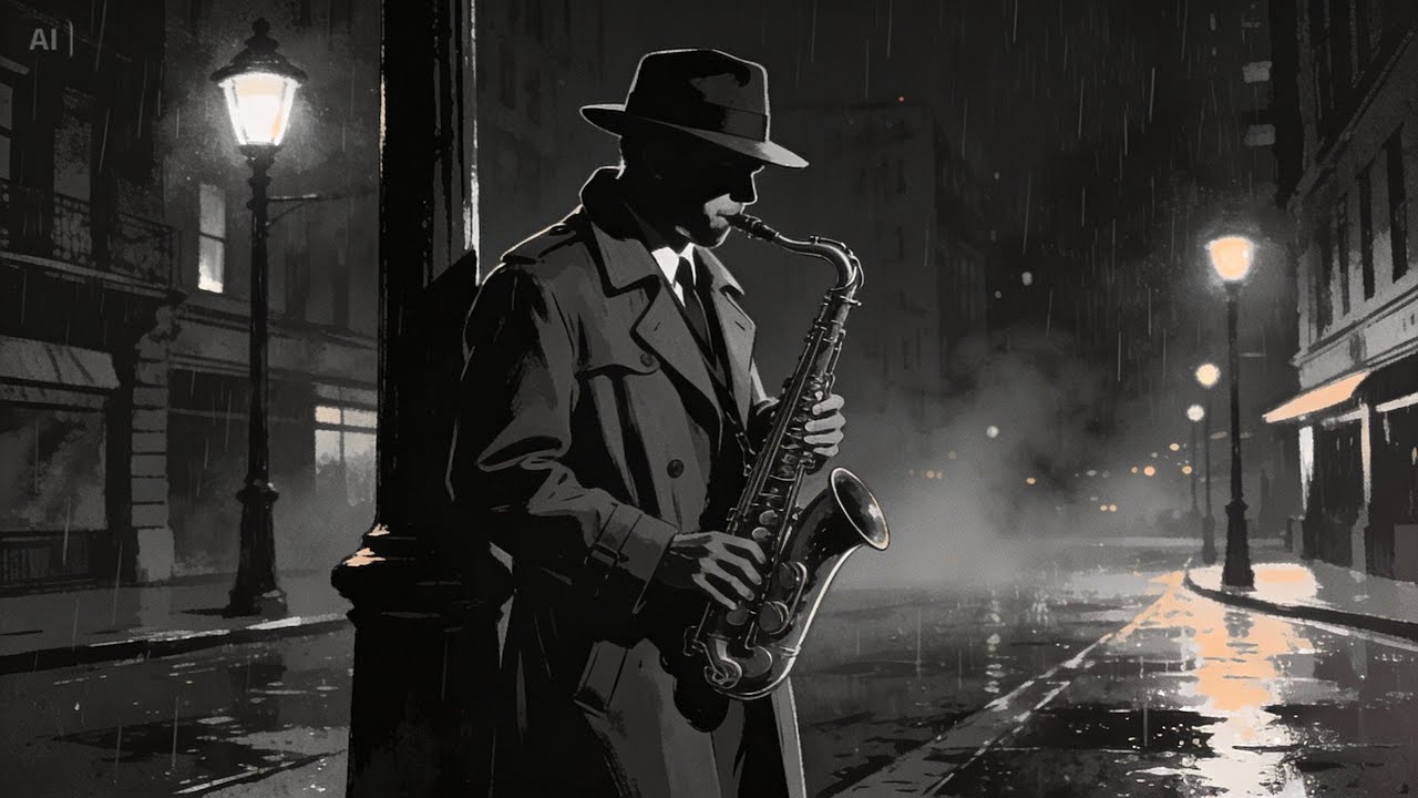Dark Noir Jazz Instrumental | 1940s Saxophone Jazz For Late Night Reflection
