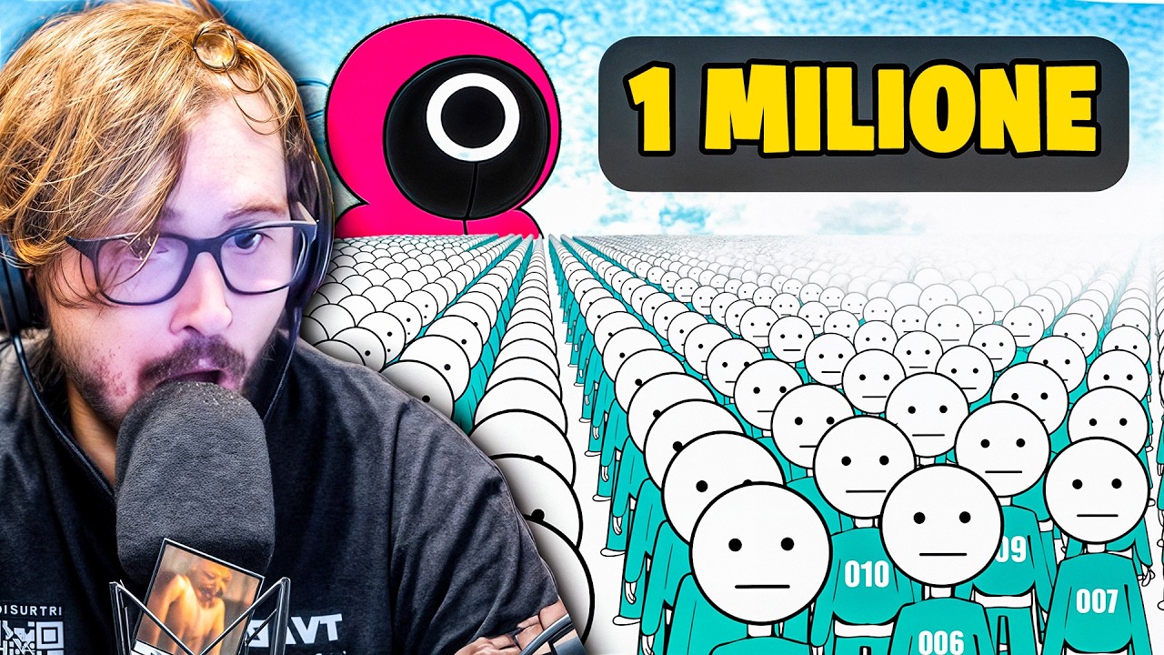 REAGISCO A SQUID GAME MA CON 1 MILIONE DI GIOCATORI?! (Squid Game Animation Reaction)
