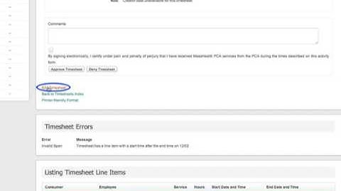 Correcting Errors In a Timesheet