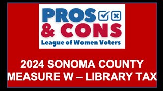 Sonoma County Measure W - Libraries