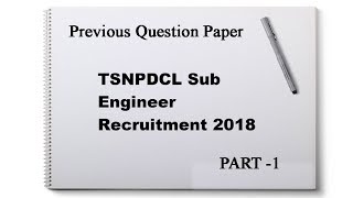 TS Transco Sub Engineer Previous Paper Part 1