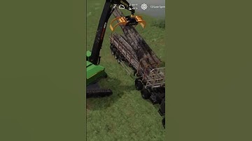 Forestry Empire - Loading the Log Trailer - Franken Loader - John Deere #shorts #johndeere #forestry