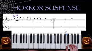 Horror Suspense tiktok song PIANO tutorial with sheet music Resimi